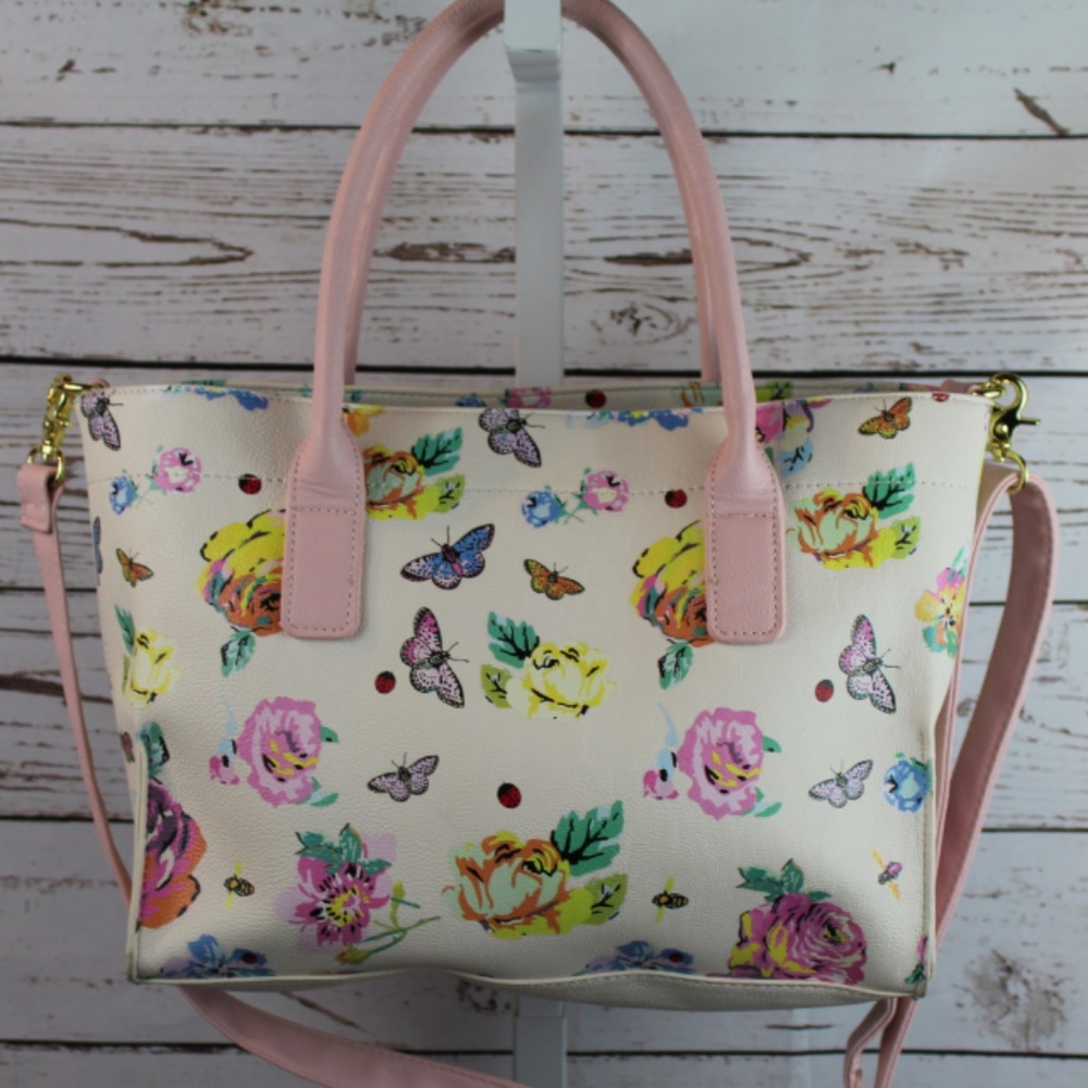 Betsey Johnson large floral print handbag - Picture 2 of 7